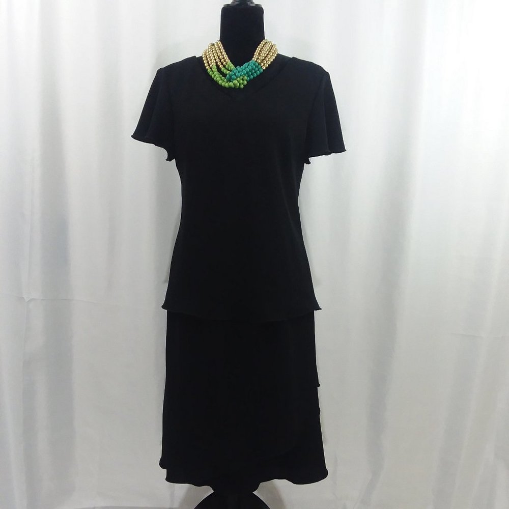 S.L. Fashions 2 Piece Black Dress A71